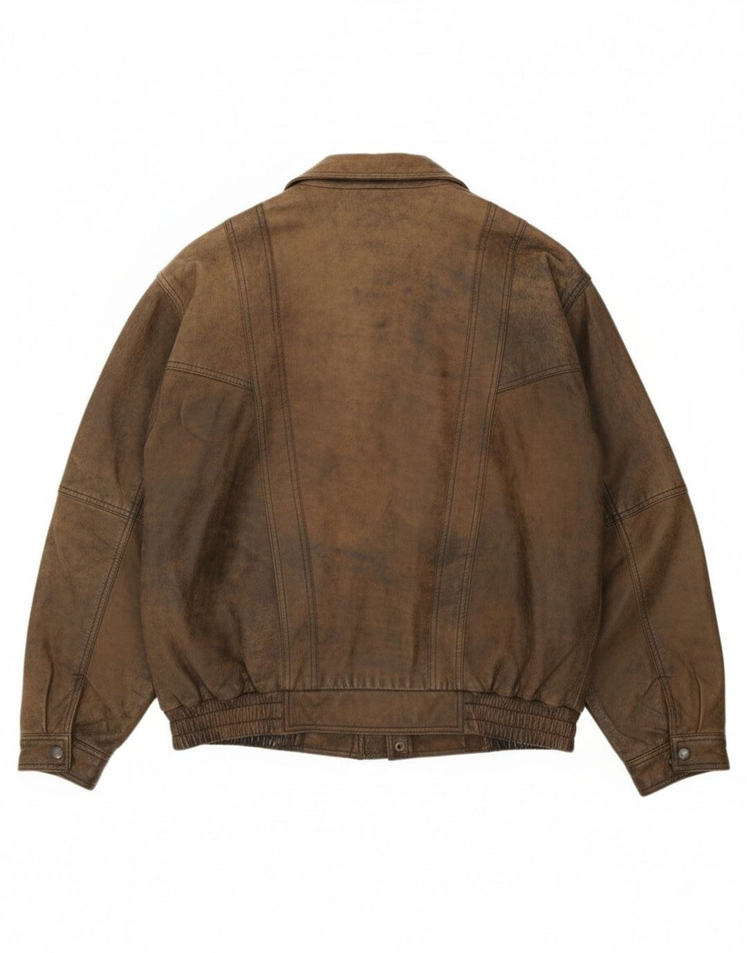 B&S Exclusive Herren Bomber-Lederjacke UK 42 XL Braunes Leder