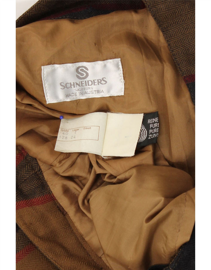 Schneiders Damen A-Linienrock EU 40 Medium W28 Braun karierte Schurwolle