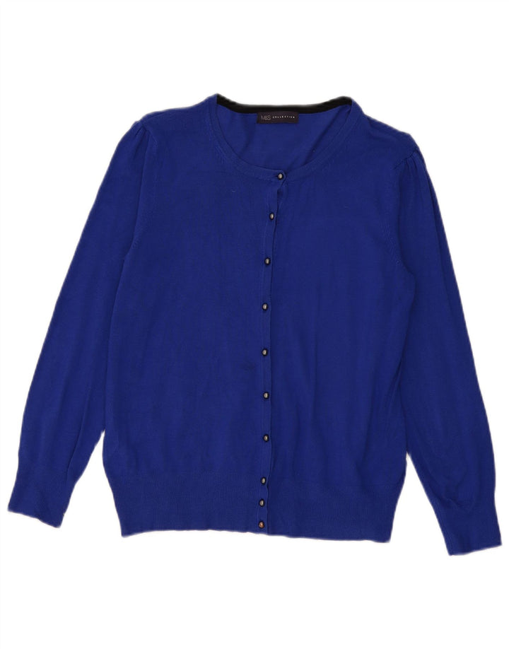 Marks & Spencer Damen-Cardigan-Pullover UK 12 Mittelblaue Viskose