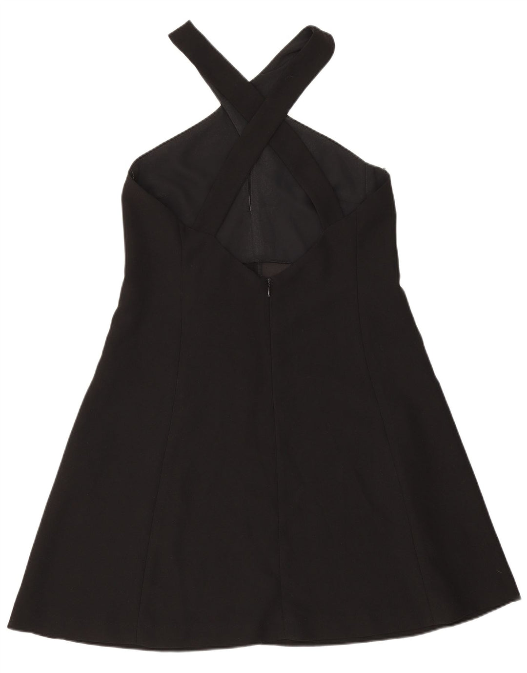 Zara Damen Neckholder-Kleid UK 6 XS Schwarz Polyester
