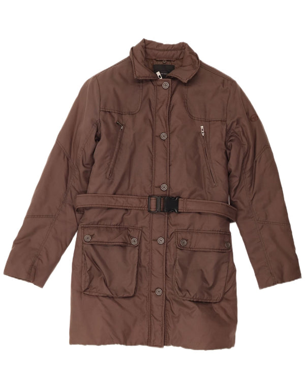 SERGIO TACCHINI Damen Wattierter Mantel UK 14 Mittelbraun