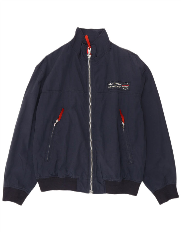 Vintage Herren Bomberjacke IT 48 Mittelmarineblaue Baumwolle