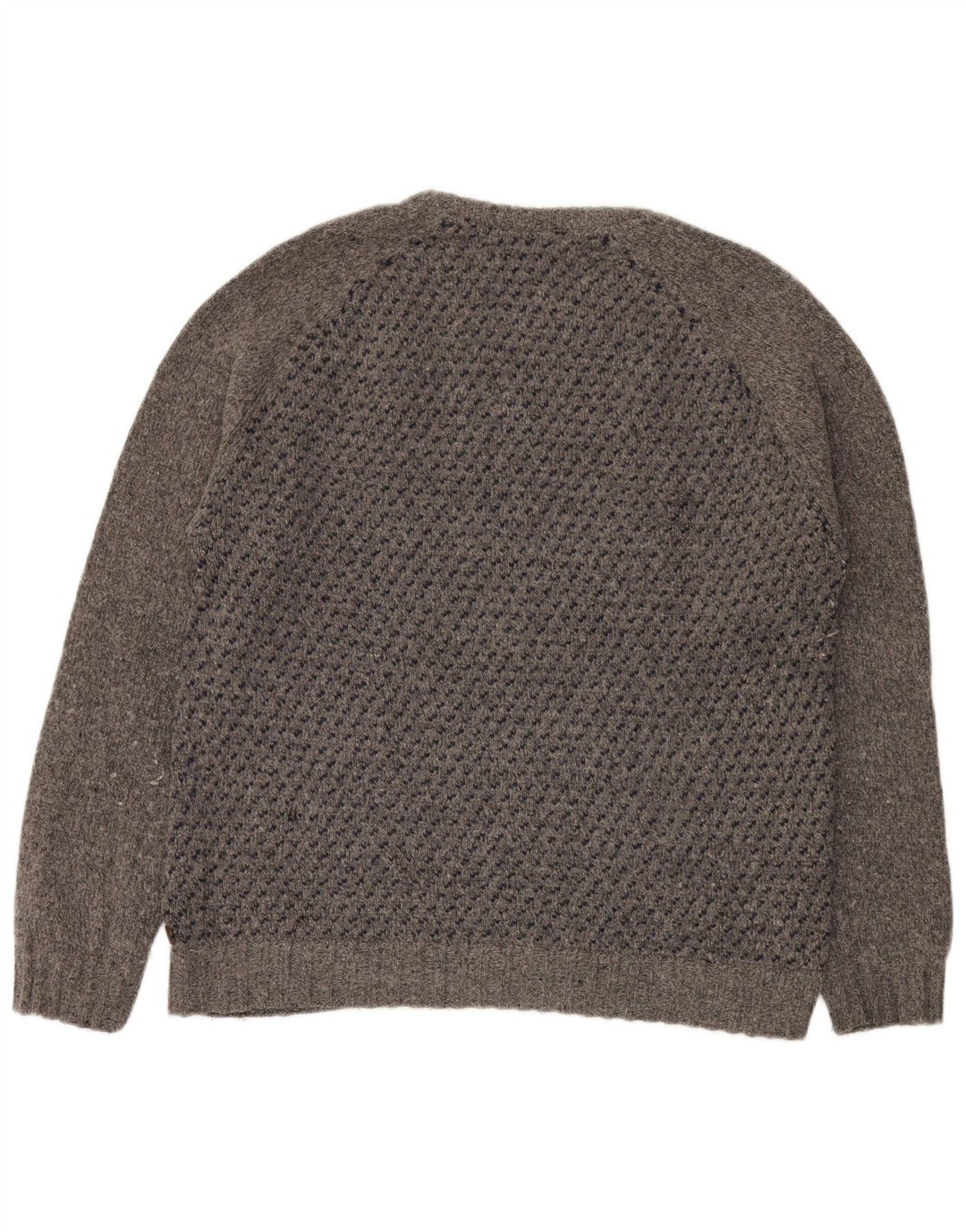White Stuff Herren-Pullover mit Rundhalsausschnitt, XL, grau gefleckte Lammwolle