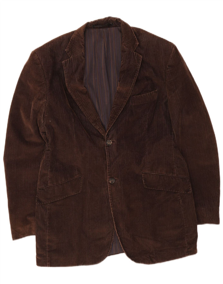 Marks & Spencer Herren-Blazer aus Cord mit 2 Knöpfen, UK 38, Mittelbraun