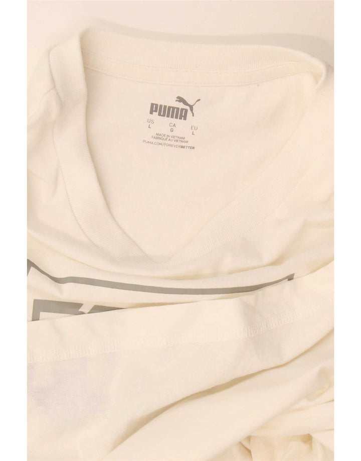 Puma Herren T-Shirt mit Grafik, Größe L, Weiß