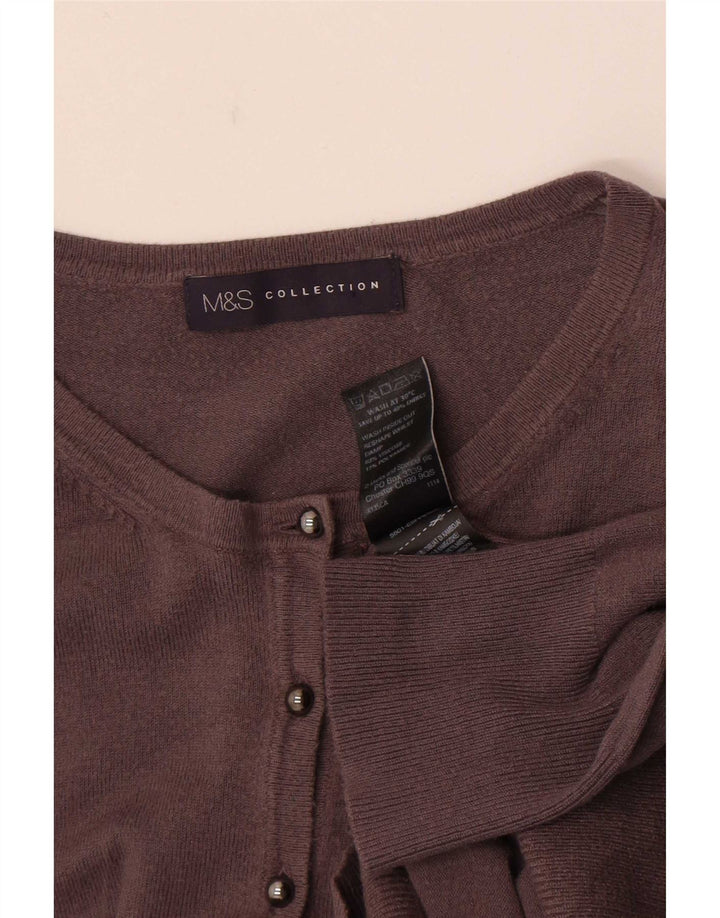 Marks & Spencer Damen Strickjacke Pullover UK 12 Mittelgraue Viskose