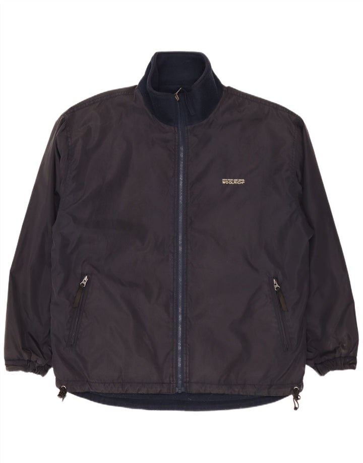 WOOLRICH Herren Wendejacke UK 40 Large Marineblaues Nylon