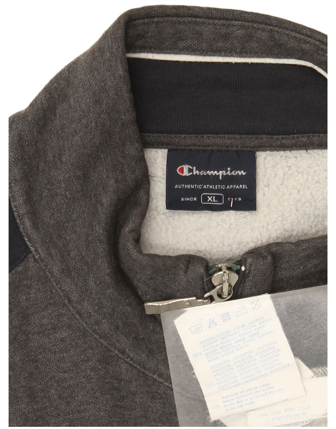 Champion Herren-Trainingsanzug-Oberteil, Jacke, XL, Grau, Colourblock-Baumwolle