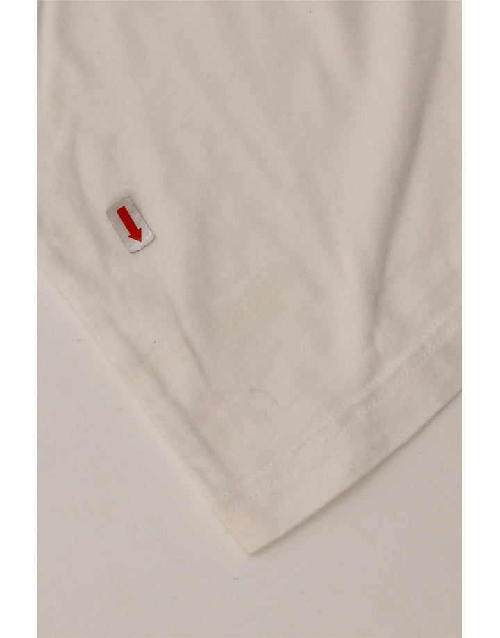 ADIDAS Damen T-Shirt Top UK 8/10 Small Weiße Baumwolle