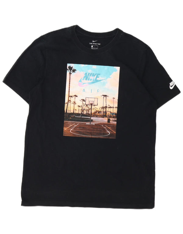 NIKE Herren-T-Shirt mit Grafik, groß, aus schwarzer Baumwolle