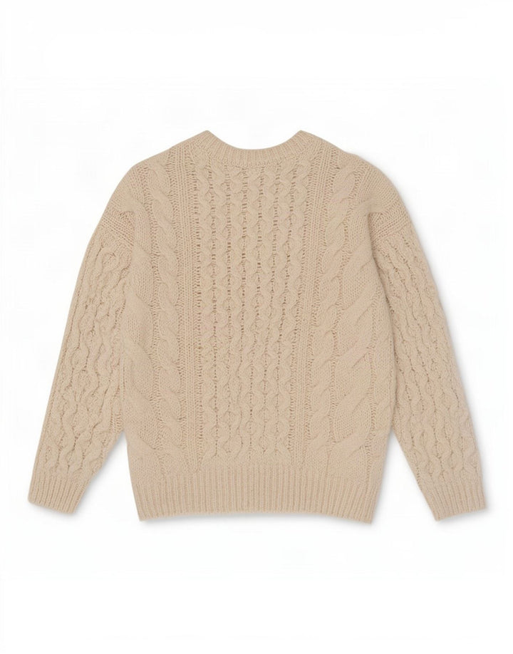 Zara Damen-Pullover, übergroß, Rundhalsausschnitt, Gr. 12, Mittel, gebrochenes Weiß
