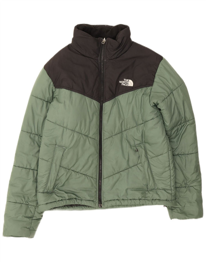 The North Face Herren Wattierte Jacke UK 36 Small Grün Colourblock Polyester