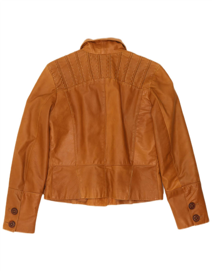 Vintage Damen Lederjacke UK 12 Mittelbraunes Leder