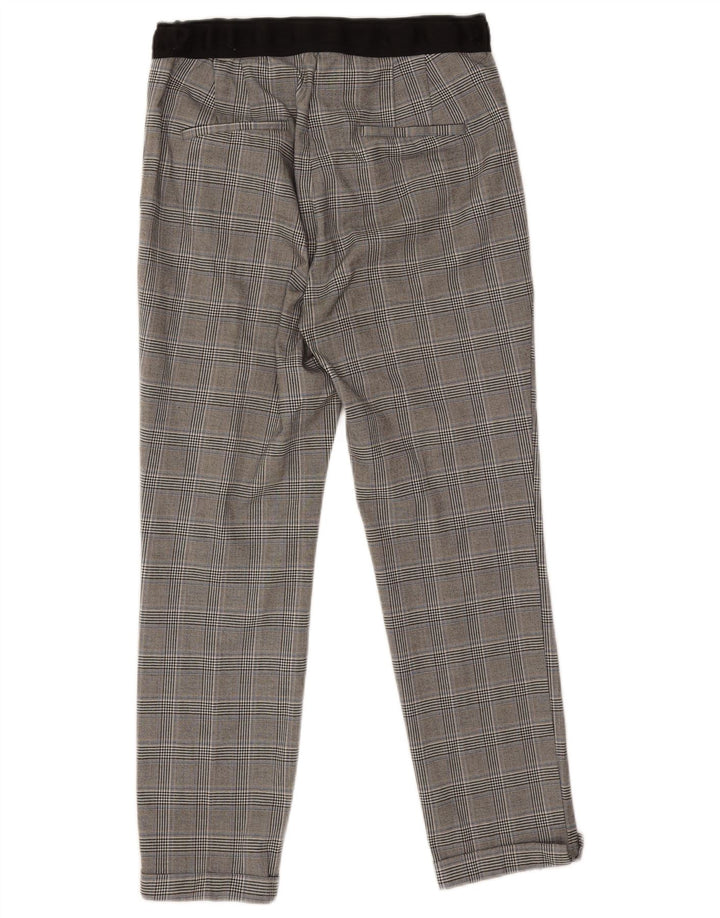 Schmale, verkürzte Damenhose von Zara, Größe L, W30, L25, Grau kariert