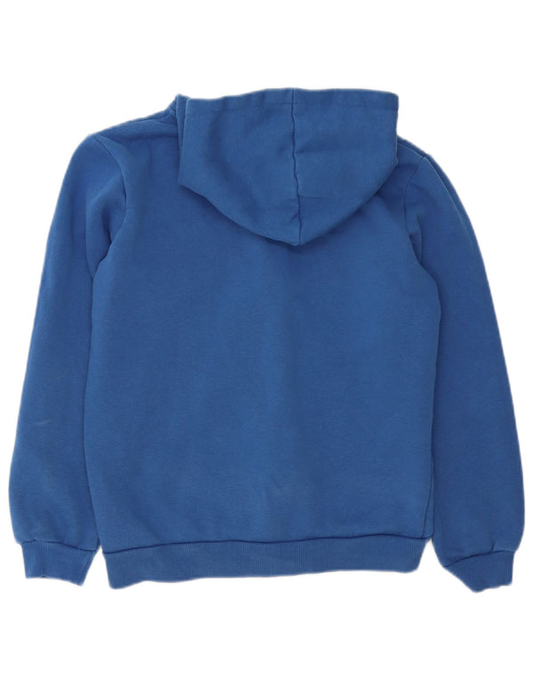 Puma Jungen Kapuzenpullover mit grafischem Reißverschluss, 13–14 Jahre, blaue Baumwolle