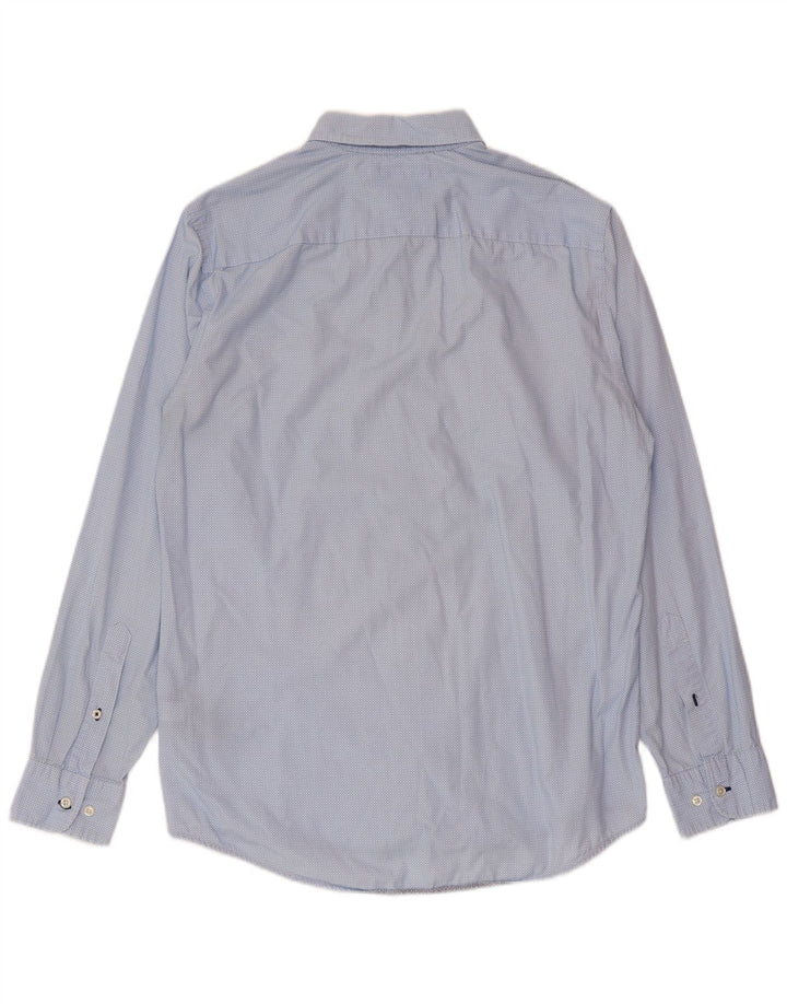 Tommy Hilfiger Herren-Hemd mit normaler Passform, mittelblau gepunktete Baumwolle