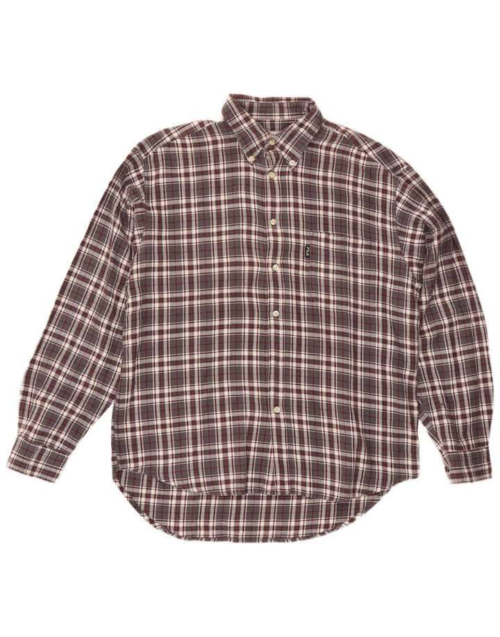 Fila Herren-Flanellhemd, mittelgrau, kariert, Baumwolle