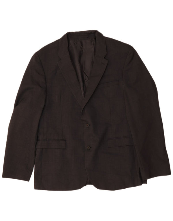 Marks & Spencer Herren Autograph 2-Knopf-Blazerjacke, UK 44, XL, schwarze Wolle