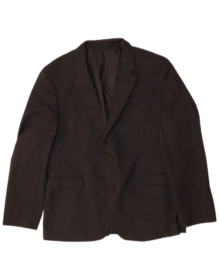 Marks & Spencer Herren Autograph 2-Knopf-Blazerjacke, UK 44, XL, schwarze Wolle