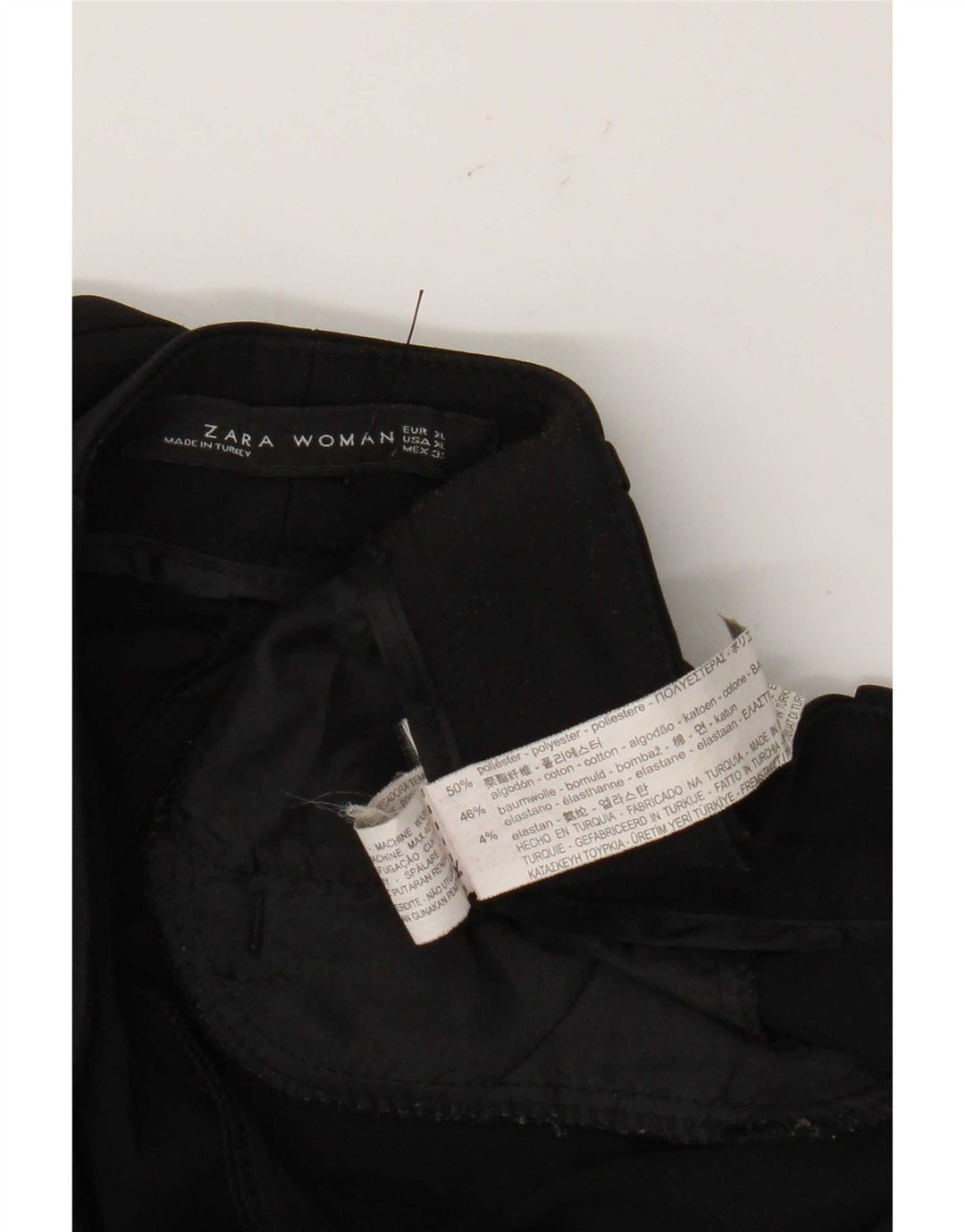 Zara Slim Chino-Hose für Damen, XL, W32, L28, Schwarz, Polyester