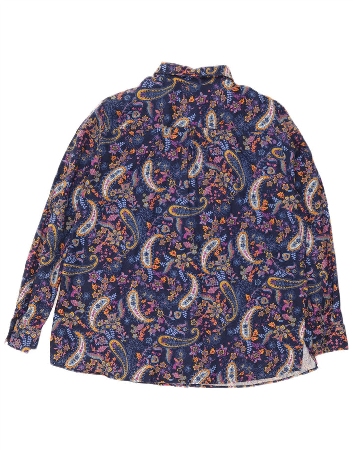 Walbusch Damen-Hemdbluse in Übergröße, IT 44, mittelblau, Paisleymuster