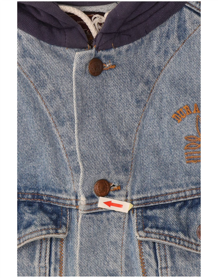 DURANGO Herren-Jeansjacke mit Kapuze, UK 40, große blaue Colourblock-Baumwolle