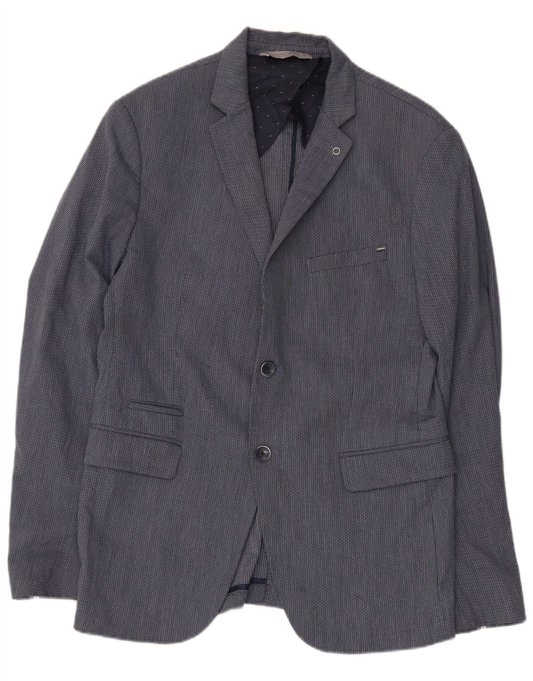 ZARA Herren-Blazerjacke mit 2 Knöpfen, EU 50, Mittelmarineblau, Polyester