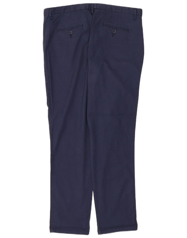 Benetton Gerade Chino-Hose für Damen W32 L28 Marineblaue Baumwolle