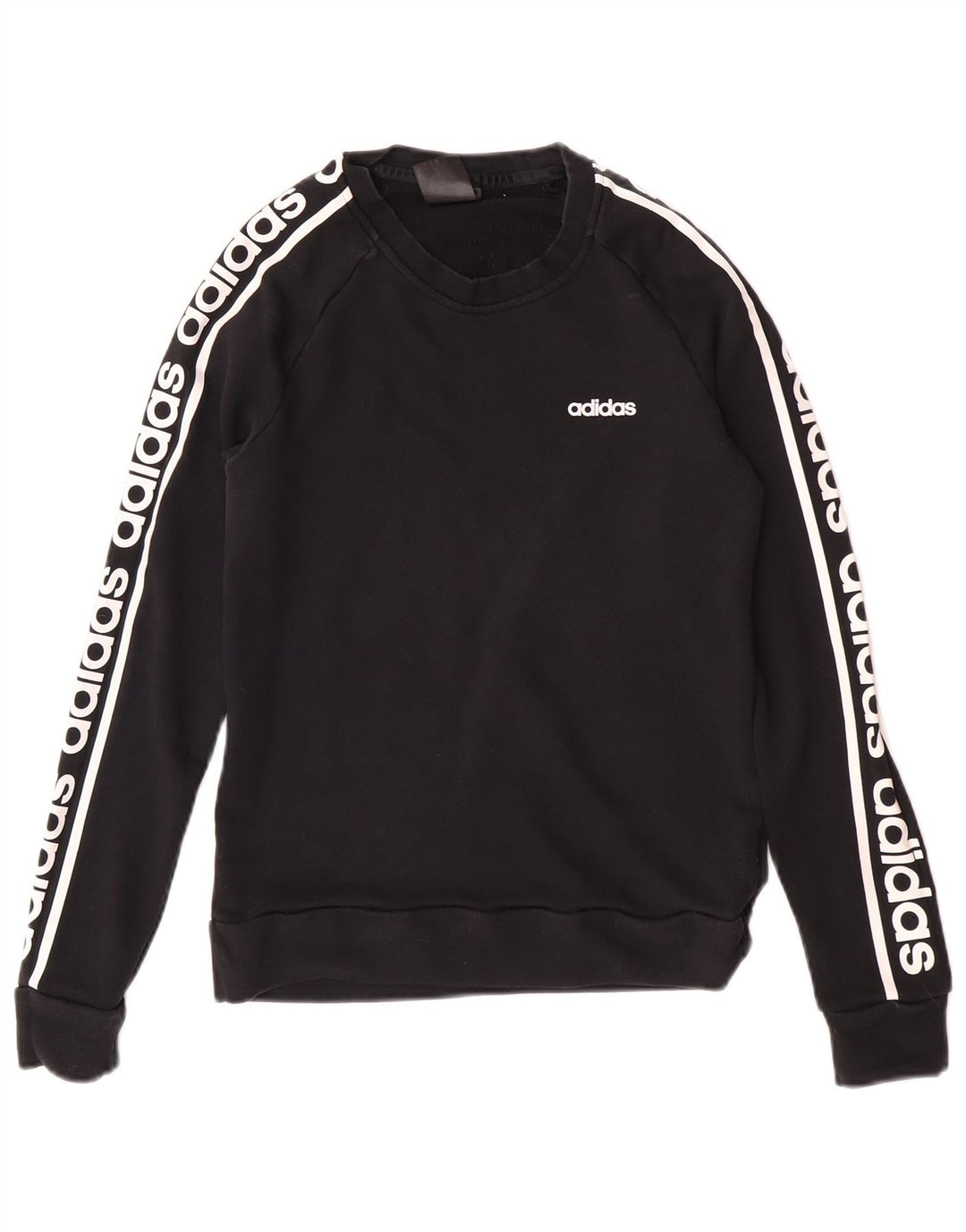 Adidas Damen Graphic Sweatshirt Pullover UK 12/14 Mittelschwarze Baumwolle