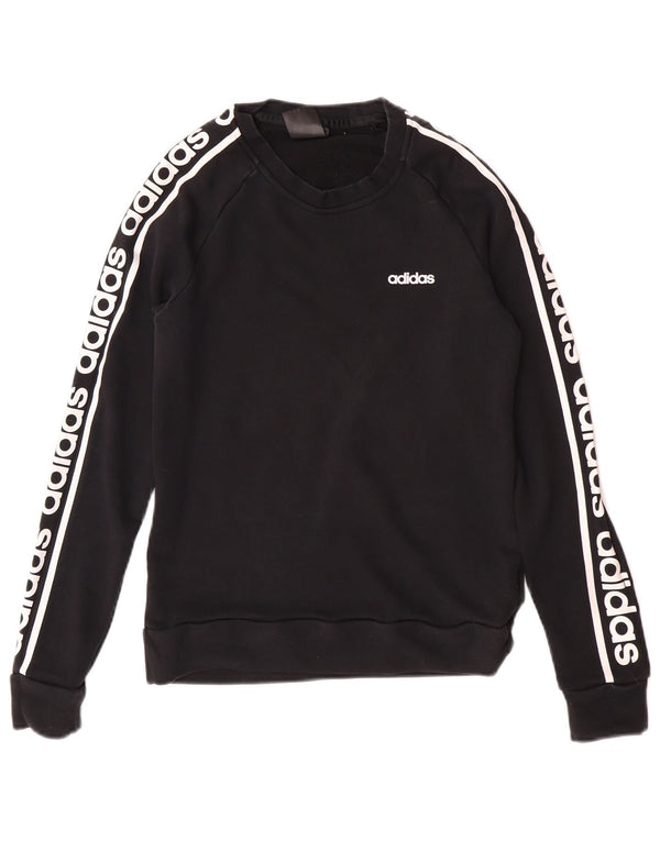 Adidas Damen Graphic Sweatshirt Pullover UK 12/14 Mittelschwarze Baumwolle