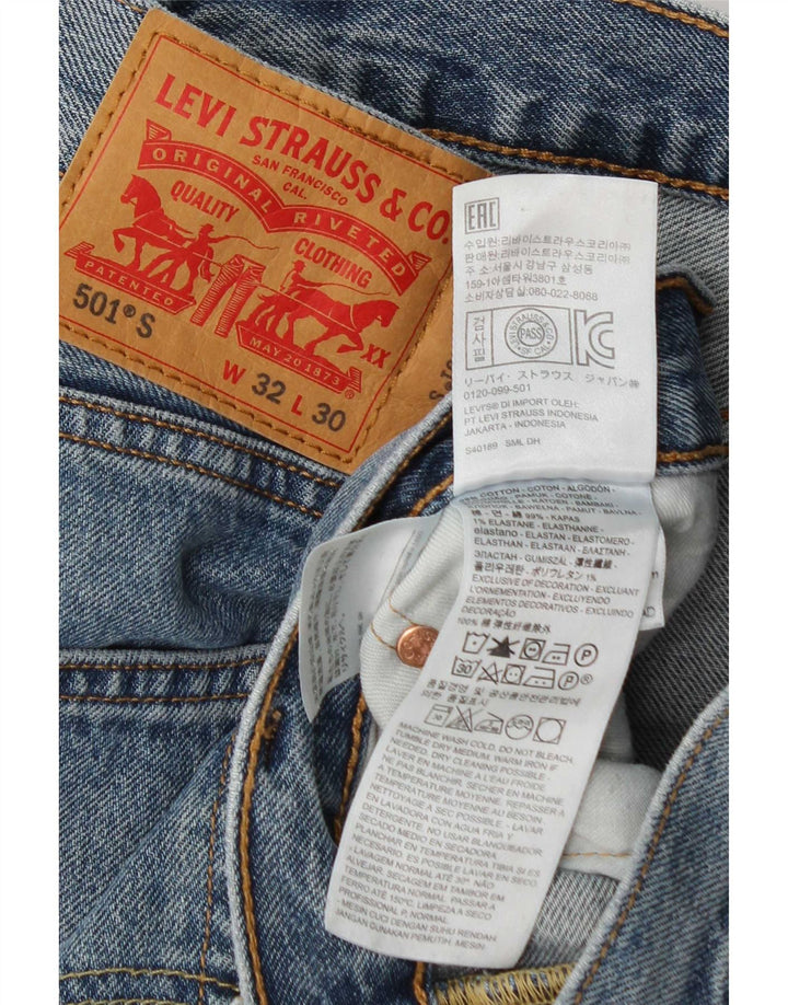 Levi's Herren 501 Straight Jeans W32 L30 Blaue Baumwolle