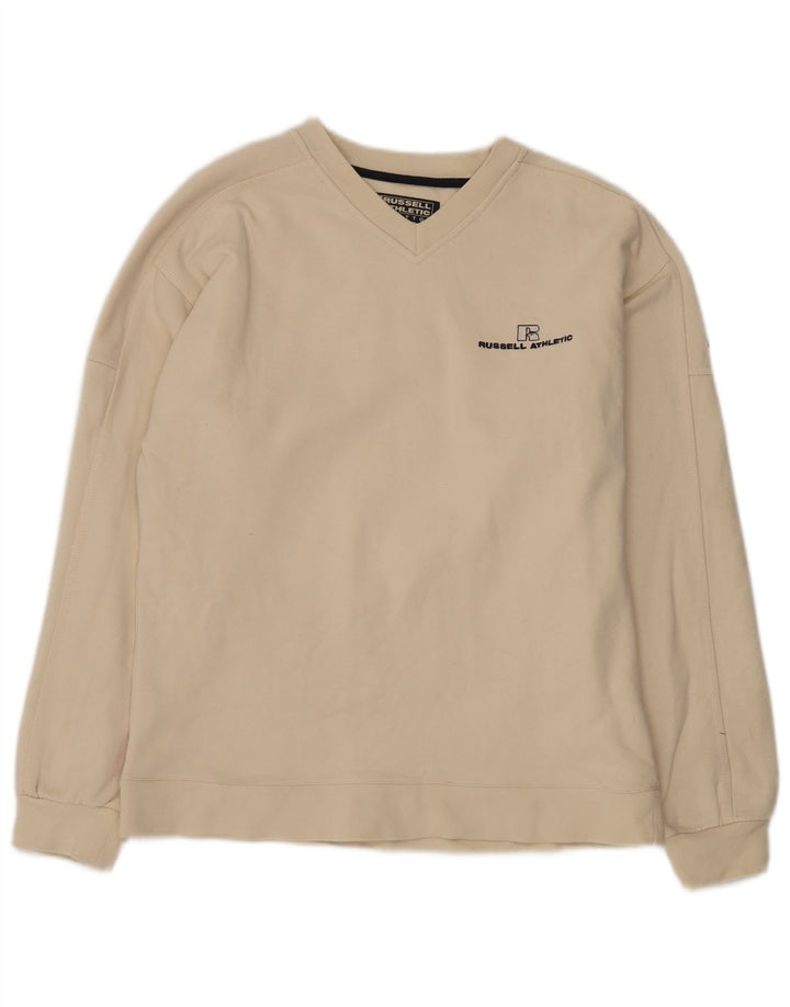 RUSSELL ATHLETIC Herren Sweatshirt Pullover Medium Off White