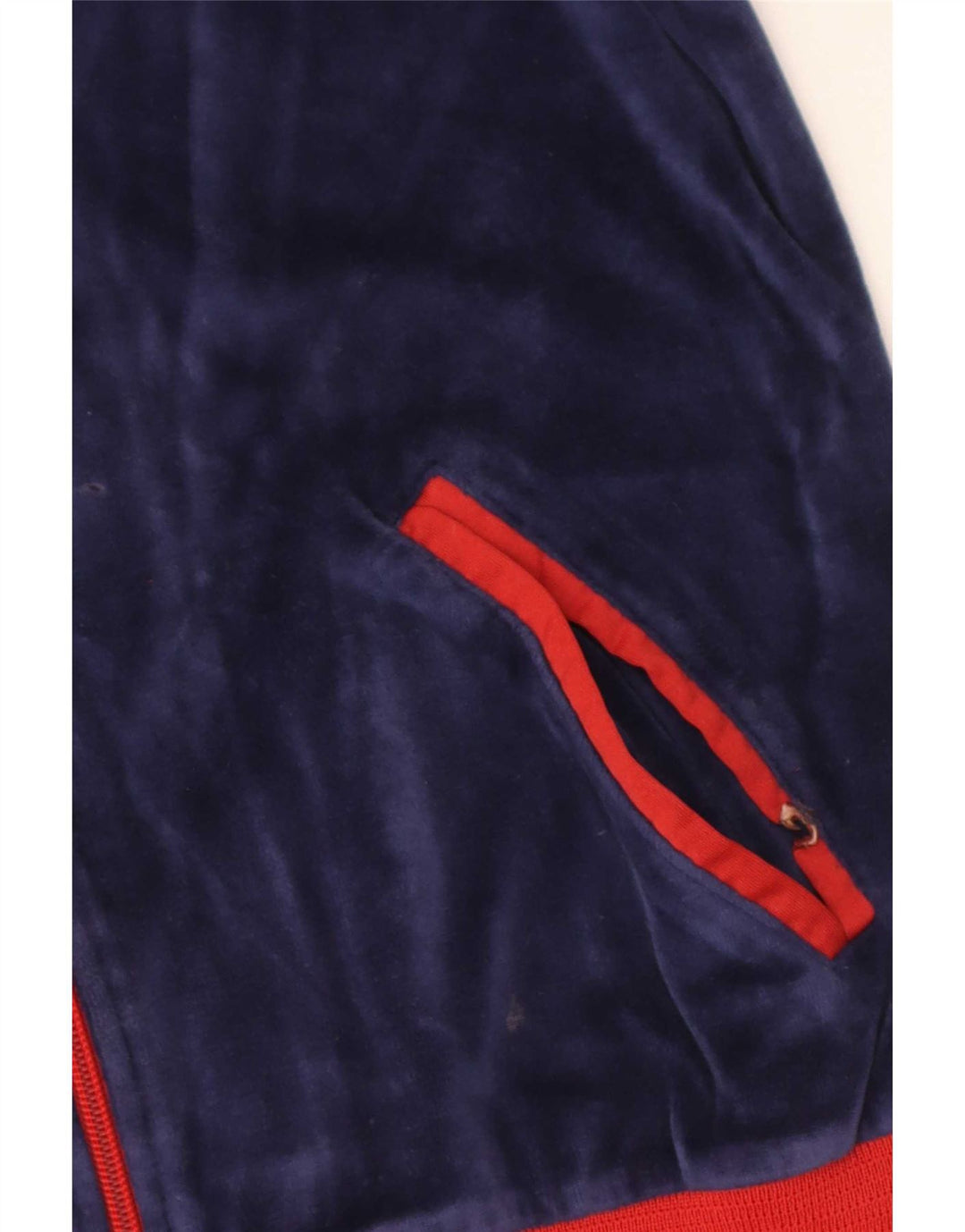 Vintage Damen Trainingsanzug Top Jacke UK 14 Mittel Marineblau Farbblock