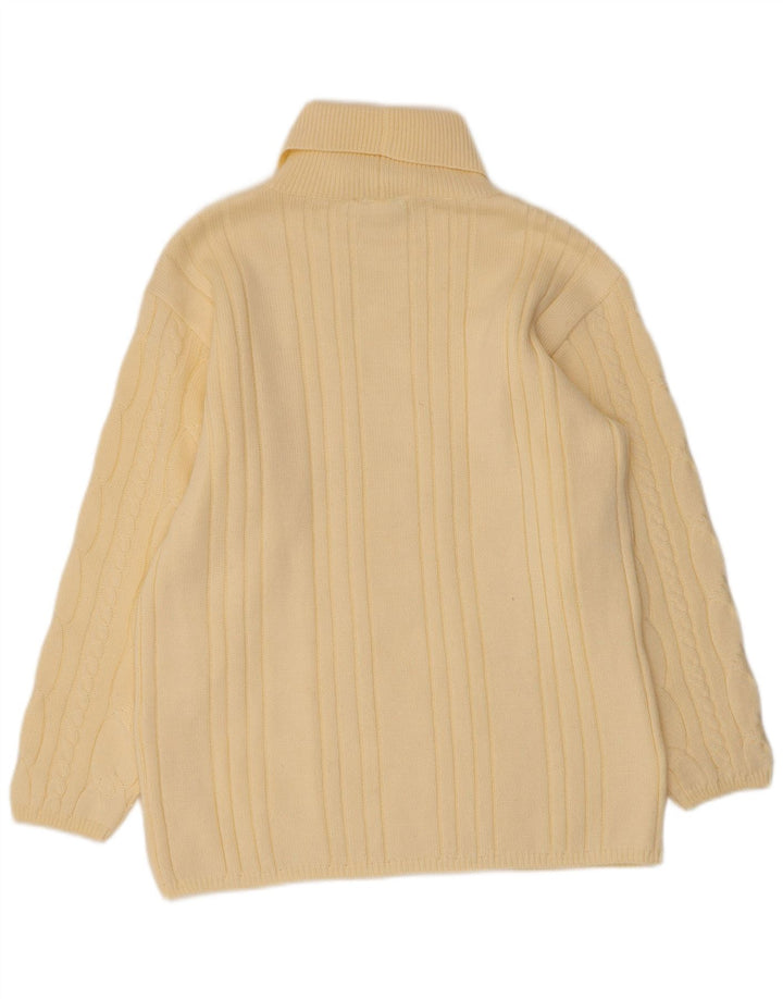 KOMPLIMENTE Womens Longline Roll Neck Jumper Sweater UK 10 Small Off White