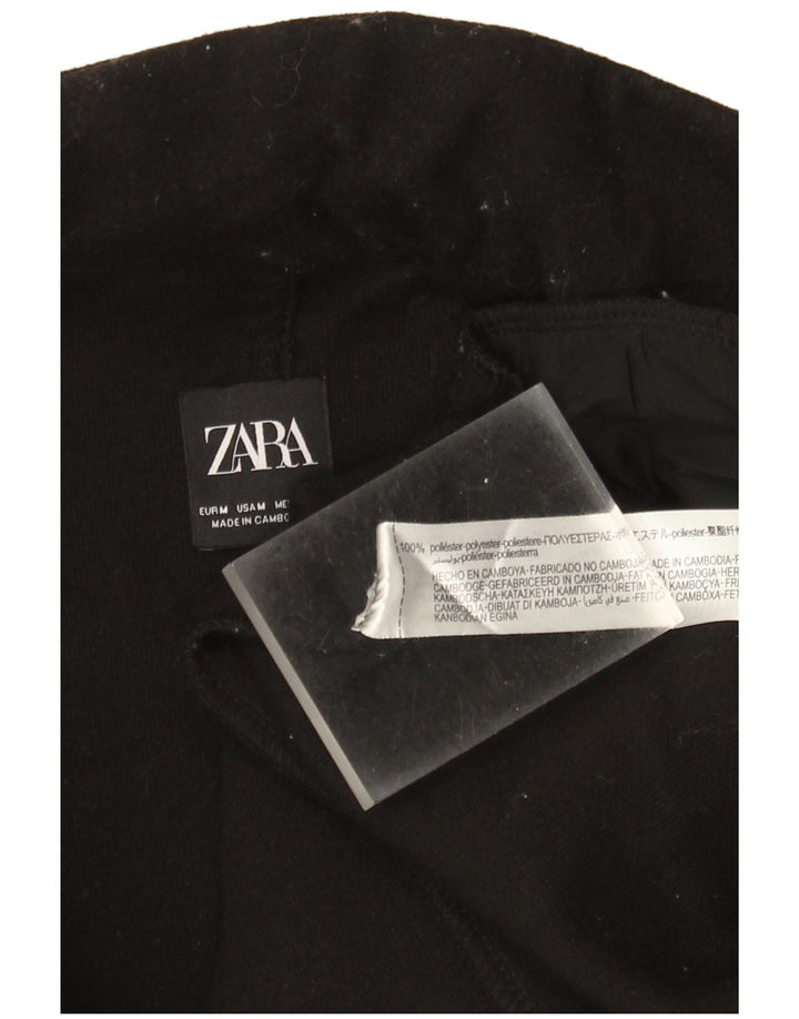 Zara Womens Open Overcoat UK 14 Mittelschwarzes Polyester