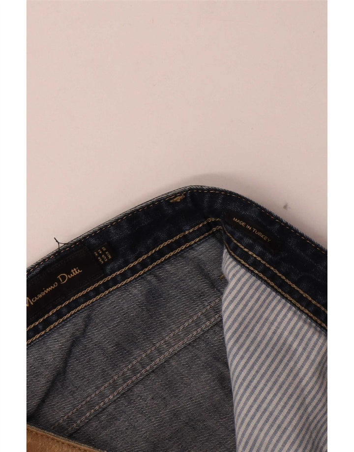 Massimo Dutti Herren Straight Jeans EU 48 XL W38 L28 Marineblau