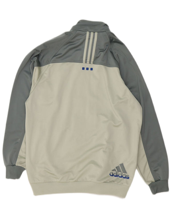Adidas Jungen-Trainingsanzug-Top-Jacke, 15–16 Jahre, graues Colourblock-Polyester