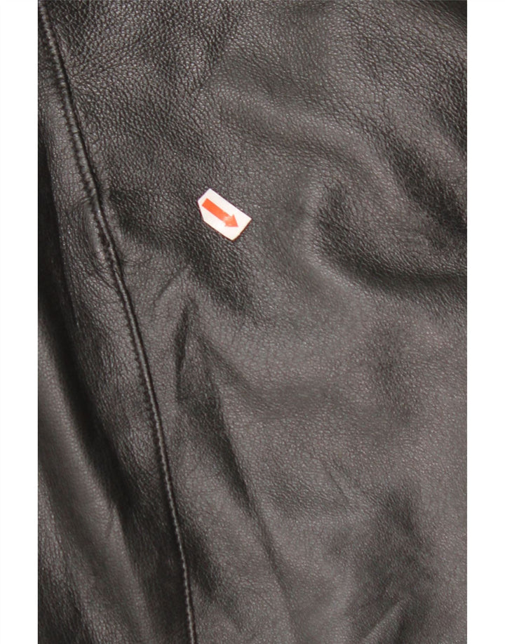 VINTAGE Damen Lederrock Medium W28 Schwarz