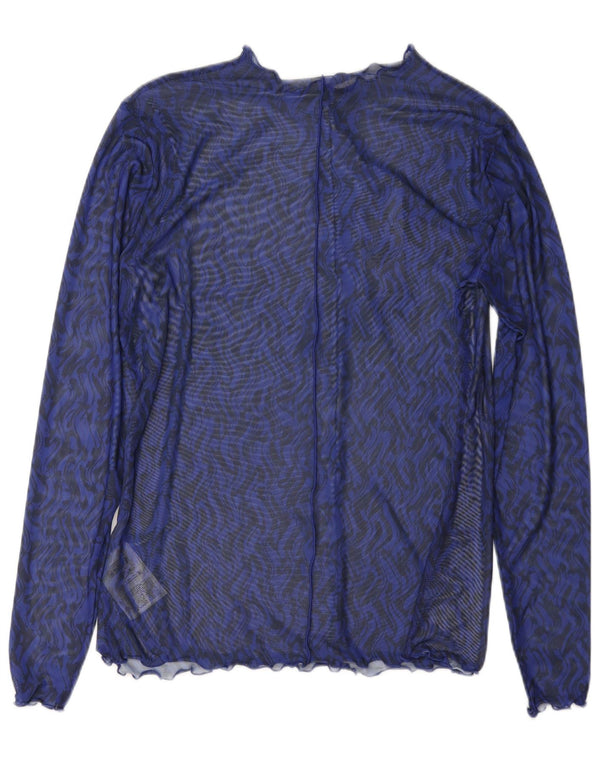 Part Two Damen-Langarm-Top mit durchsichtigem Muster, UK 18, XL, blau, Chevron-Polyester