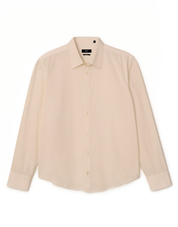 Hugo Boss Mens Slim Fit Shirt Large White