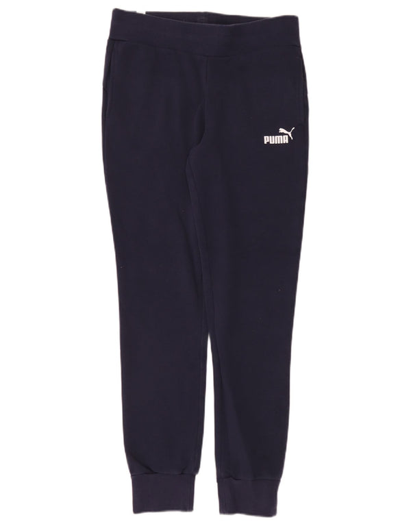 Puma Damen Trainingshose Jogger UK 10 Small Marineblau Baumwolle