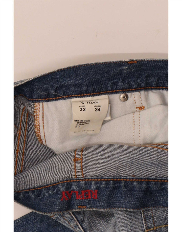 Replay Damen Bootcut Jeans W32 L30 Blaue Baumwolle