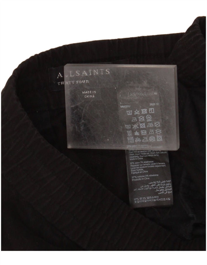 ALL SAINTS Slim Chino-Hose für Herren, groß, aus schwarzer Baumwolle