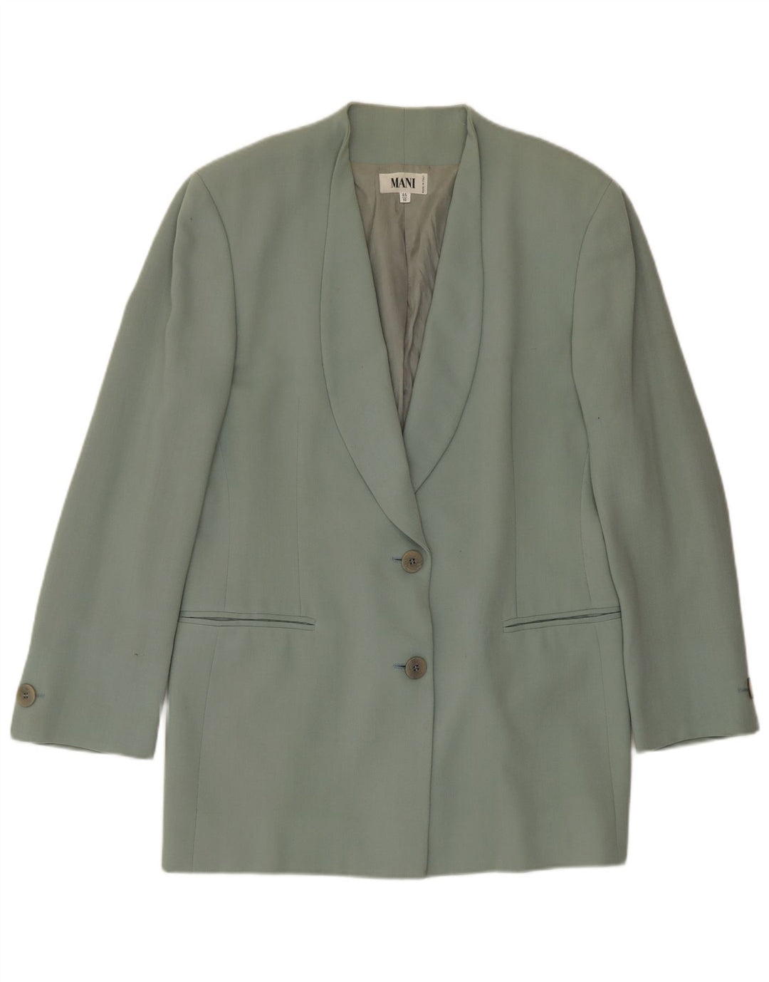 MANI Damen 2-Knopf-Blazerjacke IT 44 Mittelgrüne Schurwolle