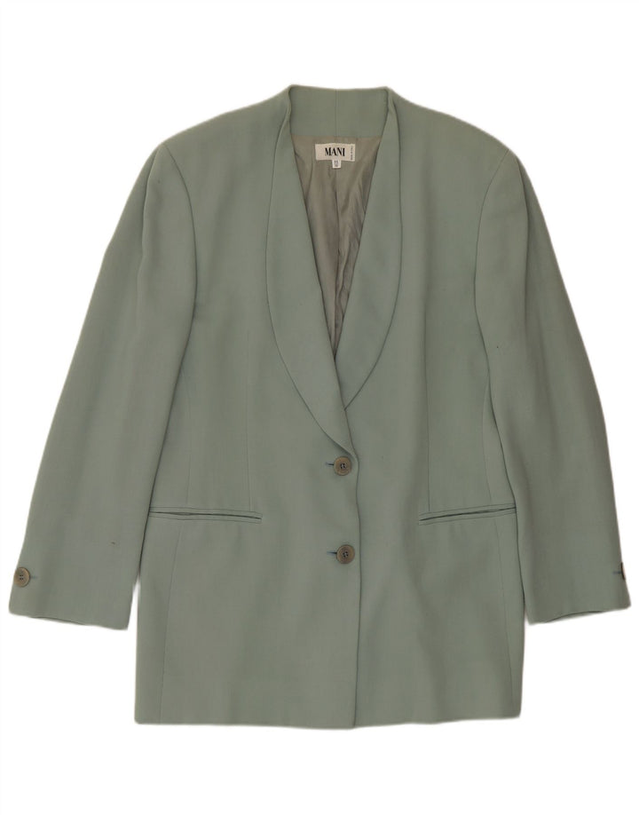 MANI Damen 2-Knopf-Blazerjacke IT 44 Mittelgrüne Schurwolle
