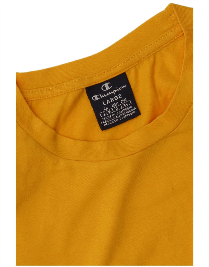 Champion Herren-T-Shirt mit Grafik, Größe L, Gelb