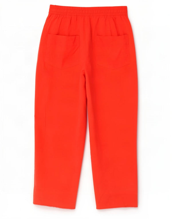 Zara Damen-Chinohose mit weitem Bein, XS W24 L26, rote Viskose