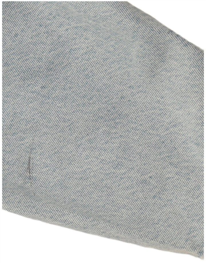 ZARA Damen Übergroße Crop-Jeansjacke UK 14 Mittelblaue Baumwolle