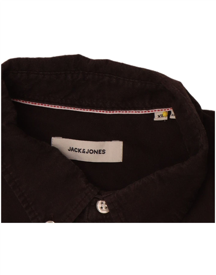 Jack & Jones Herrenhemd XL, braune Baumwolle
