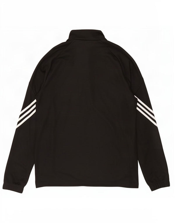 Adidas Herren Climalite Zip Neck Pullover Trainingsanzug Top Medium Schwarz